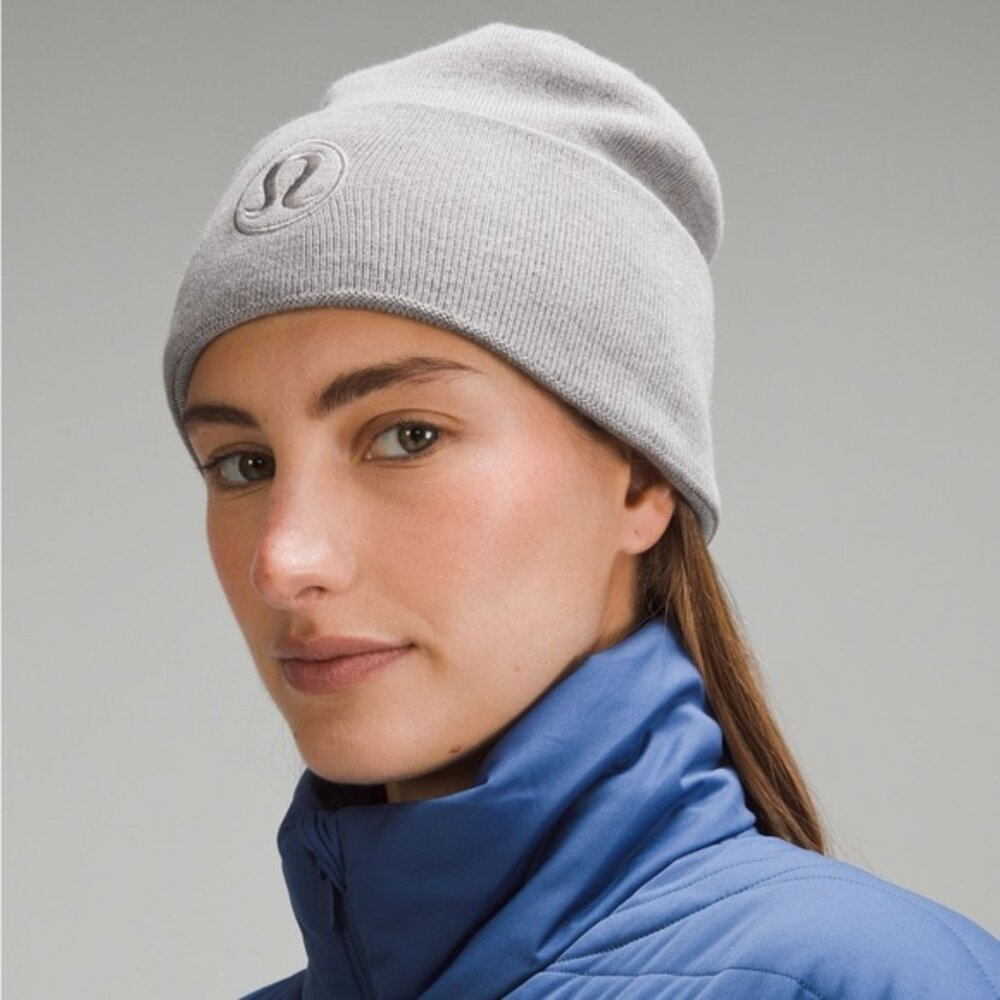 Lululemon Warm Revelation Wool Blend Grey Unisex Beanie Toque, S/M